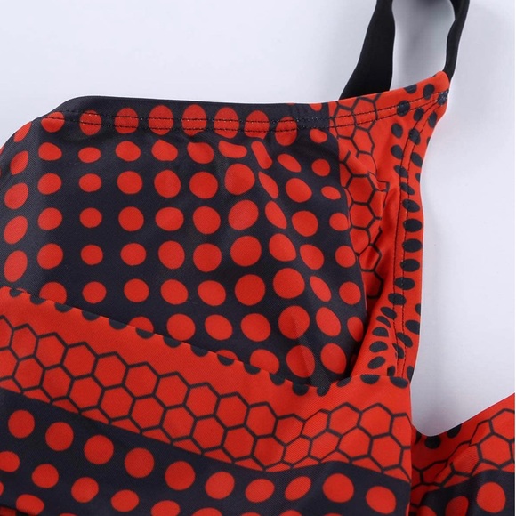 🎉 Two Piece Mesh Print Tummy Control Swimdress Tankini Swimsuit 🎉 - Picture 3 of 5